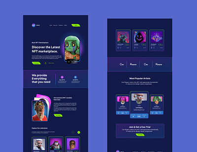 Carl NFT landing page branding figma figma design graphic design landing page motion graphics nft product design ui ui design ux ux design