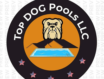 Top Dog Pools LLC Logo app branding design graphic design illustration logo typography ui ux vector