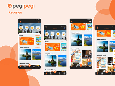 Pegipegi redesign app app design homepage mobile app redesign revamp typography ui uiux design ux