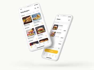 Tasty Burgers App burger delivery app burgers app delivery app e commerce figma ios app design mobile app design tasty burgers uxui design