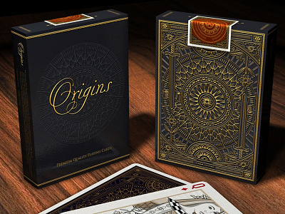 Origins - Tuck Case v2 cards detail etching origins playing woodcut