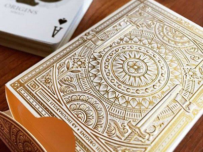 Embossing & detail origins playing cards tuck