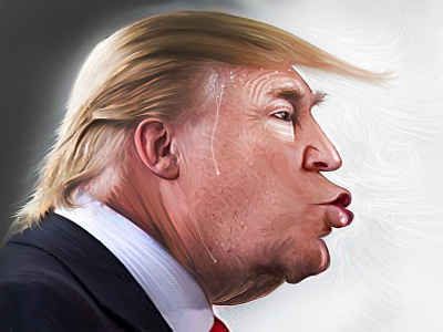 Man of the moment caricature trump
