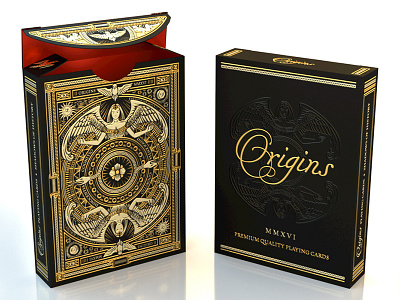 Playing card Tuck embossed packaging foil origins ornate playing cards tuck woodcut