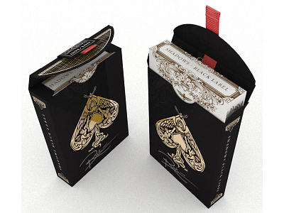 Black Label etching foil playing cards tuck