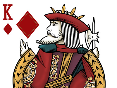 King of Diamonds detail origins playing cards