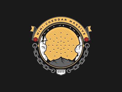 Mini-Cheddar Massive badge cheesy design games gang illustration logo patch vector