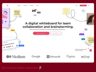 Hero page/ Whiteboard collaboration hero productivity whiteboard