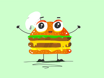 Hug me! <3 burger character design hug love