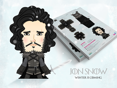 Jon Snow Papertoy game of thrones got jon snow paper paper craft papertoy snow stark the nights watch toy white walkers wildlings