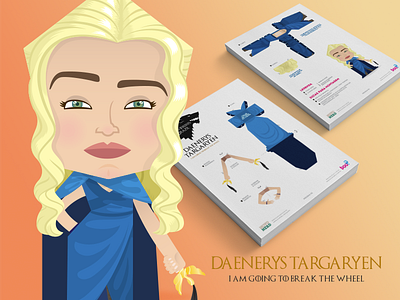 Daenerys Papertoy 3d craft daenerys dragon fanart got illustration illustrator paper papertoy vector