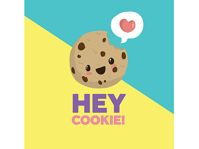 Hey Cookie Brand branding cookie cute design flat design food graphic design logo modern social media