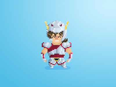 Pixel Little Guys & Gals pt. 13: Seiya of Pegasus 8 bit art character cute design illustration pixel saint seiya tokusatsu