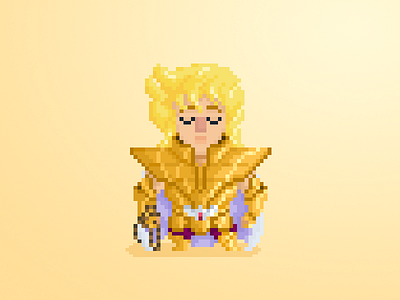 Pixel Little Guys & Gals pt. 19: Shaka of Virgo 8 bit art character cute design flat illustration manga pixel saint seiya virgo