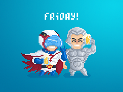 Unlikely Drinkin' Buds pt.8: Silverhawks and G-Force 8bit art cartoon comics design fan art geek minimalist pixel silverhawks vector