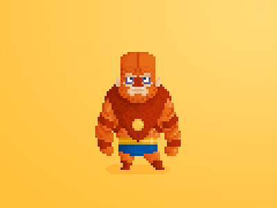 Pixel Little Guys & Gals 48: Beastman 8bit art cartoon comics design fan art geek he man minimalist pixel vector