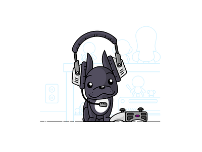 Adventures of Boo Pt.5 - Gamer Boo bullies character cute dog flat design french bulldog icon illustration minimalism puppy vector