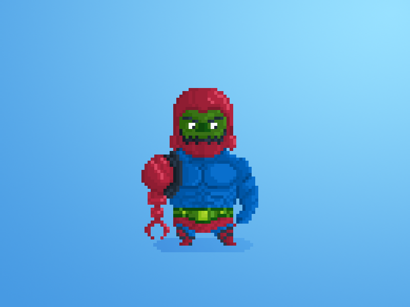 Pixel Little Guys & Gals 58: Trap Jaw 8bit action figures art cartoon comics design fan art geek he-man minimalist pixel vector