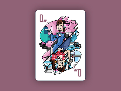 Overwatch Card Deck: D.VA cards character design cute design dva fan art games geek illustration overwatch pixel