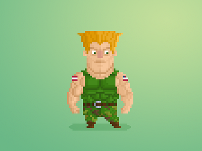 Pixel Little Guys & Gals 67: Guile 8bit 90s anime character flat game guile logo pixel retro street fighter