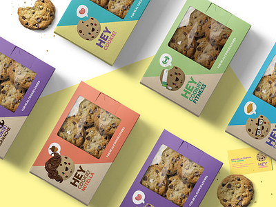 Hey Cookie Brand 04 branding cookie cute design flat food graphic design illustration logo packaging