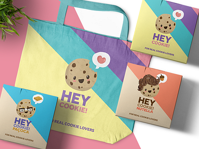 Hey Cookie brand 03 branding cookie cute design flat food graphic design illustration logo packaging