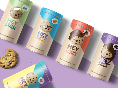 Hey Cookie Brand 02 branding cookie cute design flat food graphic design illustration logo packaging