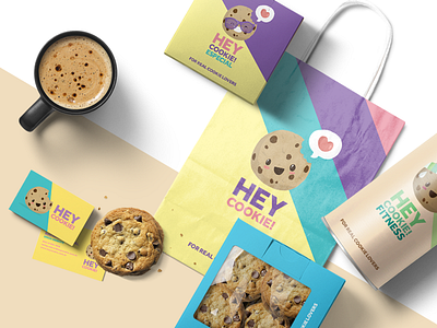 Hey Cookie Brand 01 branding cookie cute design flat food graphic design illustration logo packaging