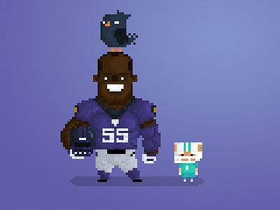Pixel NFL: Ravens VS Dolphins 8bit art character cute design fan art football illustration nfl photoshop pixel sports