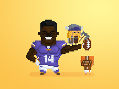Pixel NFL: Vikings VS Browns 8bit art character cute design fan art football illustration nfl photoshop pixel sports
