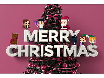 Merry Christmas 8bit character cute design holiday illustration merry christmas pixel pixelart santa vector