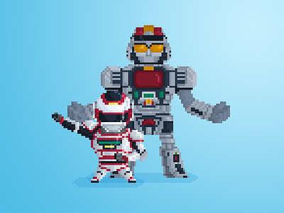 Pixel Little Guys & Gals 81: Jaspion & Daileon 80s 90s character design cute design illustration japan jaspion sentai tokusatsu