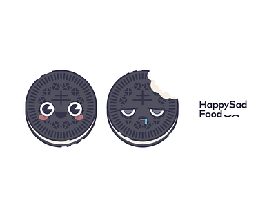 HappySadFood - Oreo character design cookie cute design food graphics design happy icon illustration logo minimalist vector