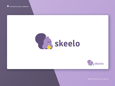 Skeelo Iteration 3 - Alternate Color app branding brand identity branding cute design flat geek illustration logo squirrel typography vector