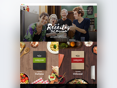 Recipes landing page to promote a Brazilian soap opera landing page recipes web design