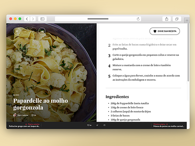 Recipe page desktop food layout recipe split design web design