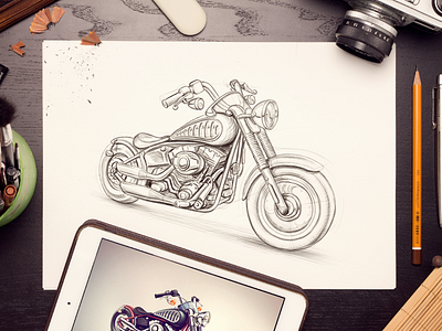 Motorbike Sketch bike illustration moto motorcycle sketch