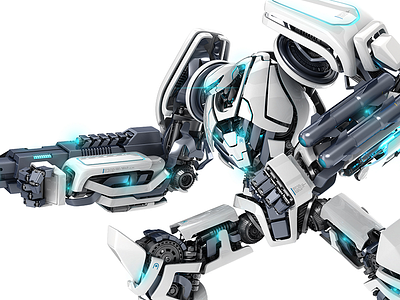 3d Robot 3d futuristic illustration render robot sketch weapon
