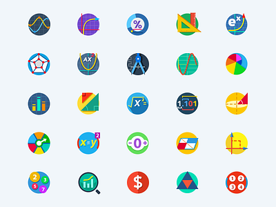 Mathspace Flat icons app chart flat graph icons ios math