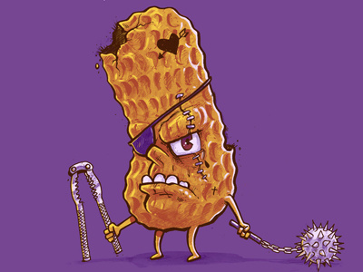 Bad Peanut allergy angry cute food funny illustration peanut purple