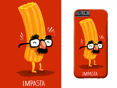 Impasta funny illustration macaroni pun red threadless