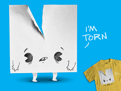 I'm Torn design doodle illustration pun shirt sketch threadless