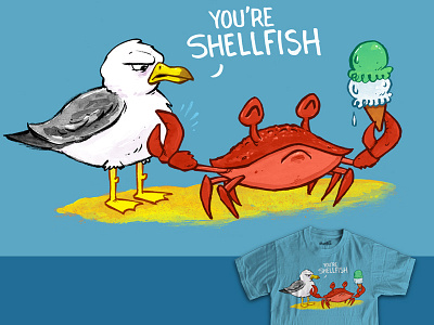 Shellfish design doodle illustration pun shirt sketch threadless