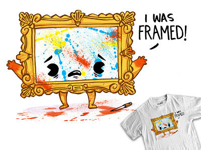I Was Framed abstract art design illustration pun shirt threadless