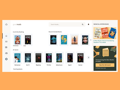 goodreads website redesign. app goodreads redesign graphic design illustration landing page of goodreads landing page ui ux logo ui uiux