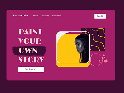 Homepage for art supplies website. art website design art website design template branding graphic design homepage design homepage design for art website landing page ui ux ui ux