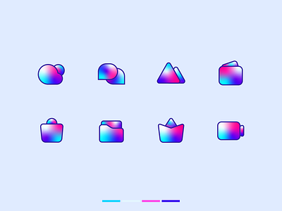 icon abstract colorful gradient icon ui