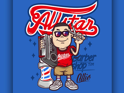 all star barber - ollie illustration