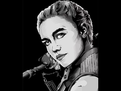 black widow - florence pugh illustration