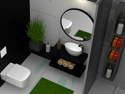 Bathroom render 3d modelling